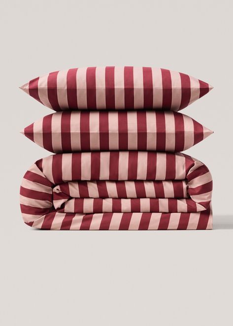 Percale cotton Kodak-striped duvet cover for 150cm bed Vintage Style Bedding, Bedroom Decor Funky, Patterned Duvet Covers, Pattern Mixing Bedding, Mismatch Bedding, Mixed Print Bedding, Mixed Pattern Bedding, King Bed Bedding, Colorful Bedding Ideas