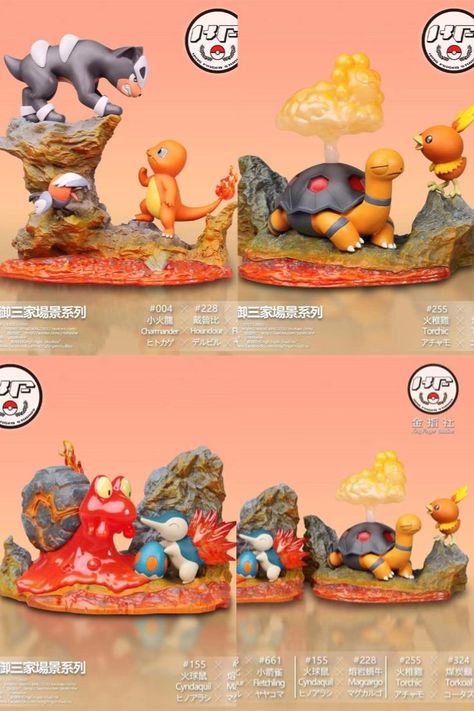 King Finger Studios - Pokemon Unevolved Starter Pokemon Series Fire Starter Pokemon, Pokemon Series, Pokemon Merchandise, Games Online, Cool Items, Board Games, Card Games, Action Figures, Pokemon