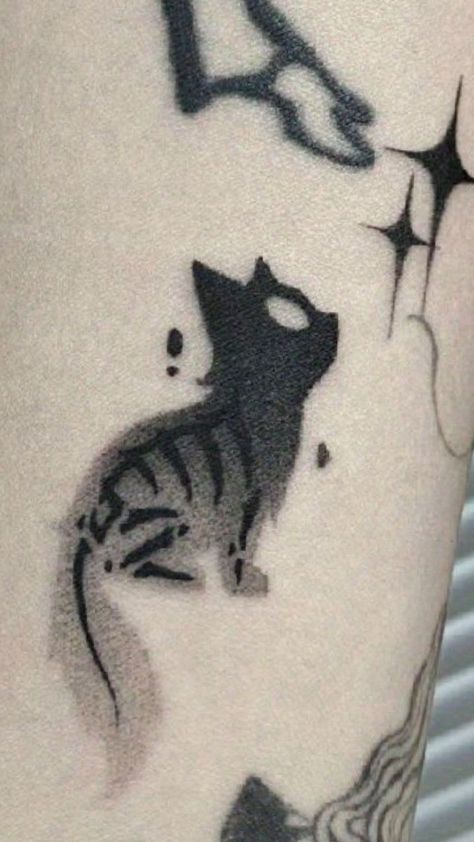 тату Melody Tattoo, Pretty Tattoo Ideas, Doodle Tattoos, Neck Tats, Spiderman Oc, Cat Draw, Kitten Tattoo, Flash Tats, Sick Tattoos