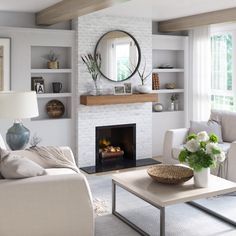 Built In Around Fireplace, Best Home Design, Fireplace Shelves, Brick Fireplace Makeover, Fireplace Built Ins, White Fireplace, Trends For 2024, Fireplace Remodel, Mantel Shelf