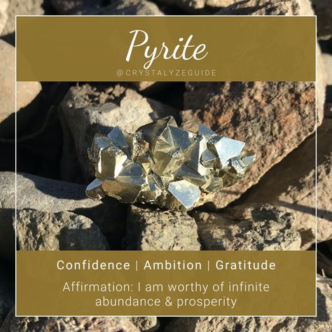 Pyrite Crystal Affirmation, Pyrite Affirmations, Pyrite Crystal Meaning, Pyrite Properties, Pyrite Meaning, Crystal Facts, Crystal Affirmations, Charging Crystals, Spiritual Mind