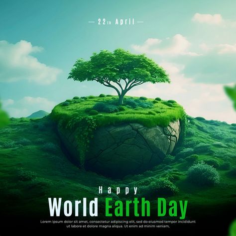 Creative Social Media Post Design, Earth Awareness, Creative Social Media Post, About Earth, Banner Image, Render Design, World Earth Day, Poster Template Design, Photography Movies