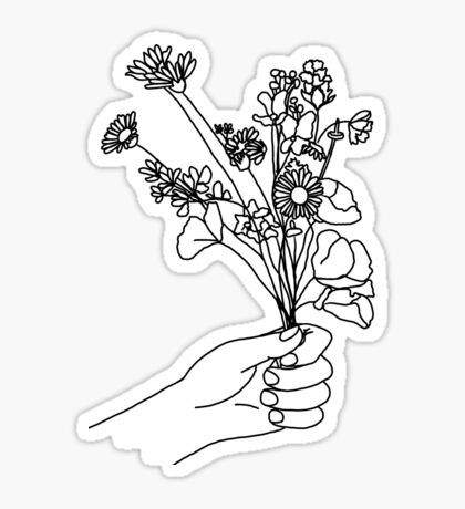 Flower Stickers | Redbubble Vsco Stickers, Redbubble Stickers, Black And White Stickers, Flower Stickers, Tumblr Stickers, Black Stickers, Floral Stickers, Bullet Journal Stickers, Stickers For Sale