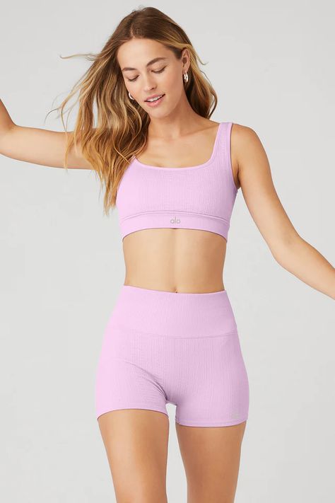 Alo Yoga Outfit, Workout Looks, Knit Bra, Pilates Outfit, Exercise Clothes, Gymwear Outfits, Workout Tights, Dance Clothes, Gym Fits