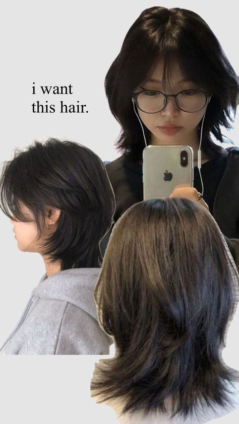 Fesyen Rambut Pendek, Hair Wolfcut, Long Wolfcut Haircut With Bangs, Wolfcut Hair, Wolf Haircut, Short Hair Tomboy, Haircut Tutorial, Hair Style Korea, Haircut Straight