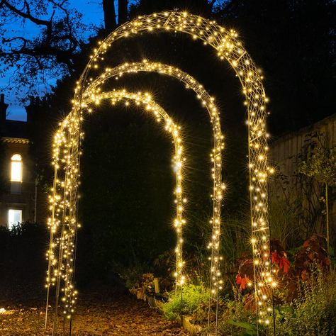 Outdoor Wedding Entrance, Fairy Lights Garden, Garland Lights, Monet Garden, Garden Pergola, Vegetable Garden Planner, Entrance Lighting, Outdoor Fairy Lights, Solar Fairy Lights