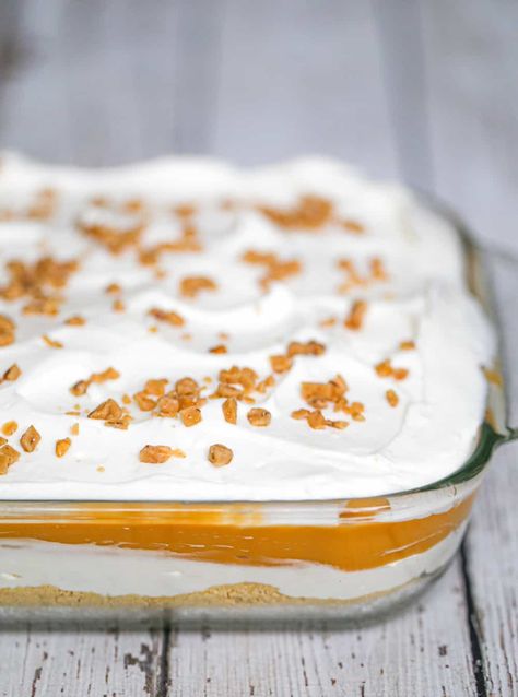 Butterscotch Lush Dessert, Coolwhip Pudding Fluff, Butterscotch Trifle, Cream Cheese Fluff, Butterscotch Pudding Dessert, Butterscotch Lush, Butterscotch Delight, Pudding Whipped Cream, Graham Dessert