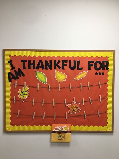 November Staff Bulletin Board, 30 Days Of Thankfulness Bulletin Board, November Interactive Bulletin Boards, Thanksgiving Ra Board Ideas, Holiday Ra Bulletin Boards, Gratitude Bulletin Boards For School, Thankful Board For Work, What Are You Thankful For Bulletin Board, Bulletin Board Ideas November