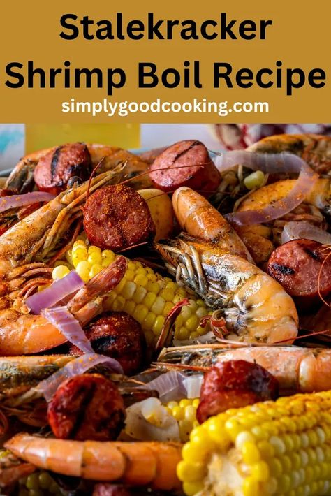 Stalekracker Shrimp Boil Recipe Boil Shrimp On The Stove, Shrimp Boil Stovetop, Boiled Shrimp Recipe, Cajun Shrimp Boil Recipe, Crab Boil Recipe, Cajun Shrimp Boil, Pickled Shrimp, Seafood Boils, Smoked Shrimp