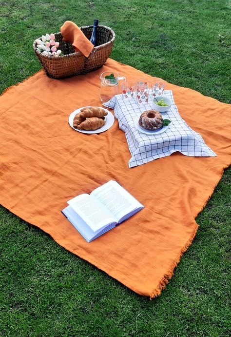 Orange Picnic, Large Picnic Blanket, Picnic Planning, Picnic Photography, Backyard Rugs, Picnic Photoshoot, Film Ideas, Summer Products, Picnic Ideas