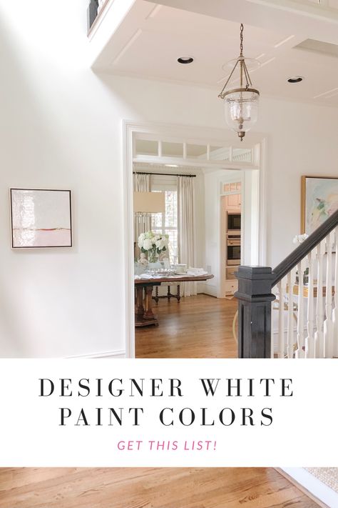 Choosing the right white wall paint for your home can be difficult.  Wouldn't you love to have an interior designer pick it for you? Artist Delie Putnam has created an invaluable resource of white paint colors that the professionals use.  Read more to hear what they had to say. White Paint Colors For Walls, Colors For Walls, Designer Paint Colors, Dark Gray Bedroom, White Interior Paint, White Paint Color, White Wall Paint, Best White Paint, Simple Interior Design