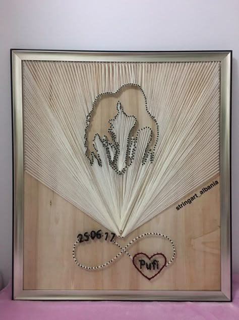 Wedding String Art, String Art Patterns Free, Strings Art, فن الرسم بالمسامير, Name Paintings, Wedding Gift Money, String Art Tutorials, String Art Templates, Diy String Art