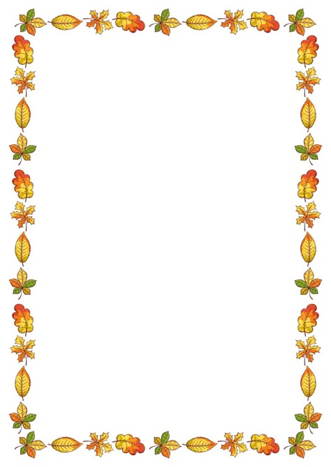 Fall Page Borders Free, Fall Leaves Border Design, Fall Boarder Designs, Border Templates Printable Free, Fall Clip Art Free, Border Paper Printable, Fall Templates, Autumn Border, Paper Borders