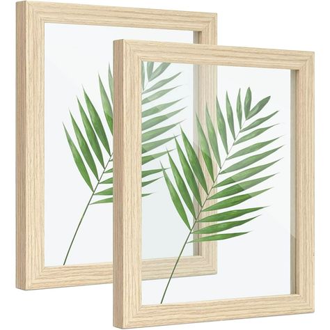 Afuly Floating Frame 8x10, Wooden Picture Frames Double Glass Set of 2, Gifts for Wedding Housewarming Anniversary - Walmart.com Wooden Picture Frame Wall, Farmhouse Picture Frames, Landscape Diy, Farmhouse Pictures, Floating Picture Frames, Modern Picture Frames, Rustic Picture Frames, Wood Images, Family Frames