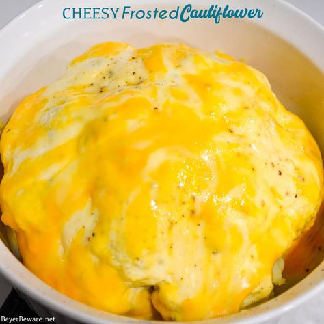 Frosted Cauliflower, Baked Cauliflower Head, Cauliflower Surprise, Quick Cauliflower Recipes, Cauliflower In Oven, Cheesy Cauliflower Recipes, Crockpot Cauliflower, Roasted Cauliflower Head, Cauliflower Cheese Bake