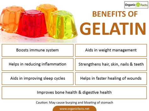 Unbiased info on nutrition, benefits of food & home remedies Gelatin Benefits, Vitamin Benefits, Benefits Of Gelatin, Health Benefits Of Collagen, Improving Health, Benefits Of Food, Benefits Of Collagen, Vital Proteins Collagen Peptides, Food Vitamins