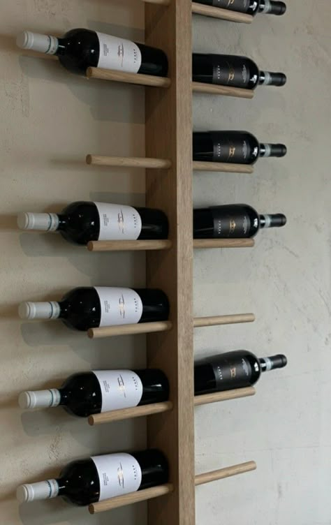 Bar Room Ideas In House, Polish Concrete, Wood Wine Bottle Holder, Wine Storage Wall, Hanging Wine Rack, Wooden Wine Rack, Wine Shelves, Wood Wine Racks, Loft Decor