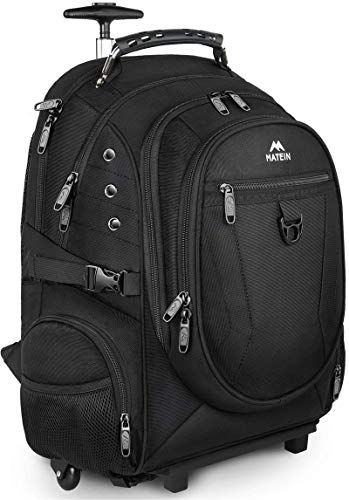 Rolling Backpack, Matein College Wheeled Backpack for Women, Men, Roller School Backpack for Girls, Boys Adults, Trav... Travel Backpack With Wheels, Roller Backpacks, Best Laptop Backpack, School Vision Board, Laptop Business, Big Backpacks, Anti Theft Bag, Travel Laptop Backpack, Backpack Gift