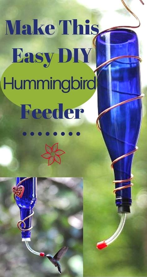 Homemade Hummingbird Feeder, Diy Hummingbird Feeder, Wine Bottle Bird Feeder, Wine Bottle Project, Container Water Gardens, Wine Bottle Wind Chimes, Old Wine Bottles, Homemade Bird Feeders, Empty Wine Bottles