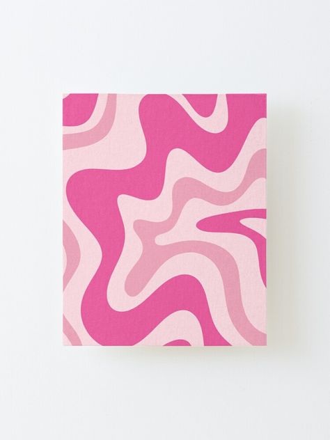 Retro Canvas Art, Cute Easy Paintings, Y2k Pattern, Pink Canvas Art, Retro Painting, Retro Liquid Swirl, Boho Painting, Simple Canvas Paintings, Liquid Swirl