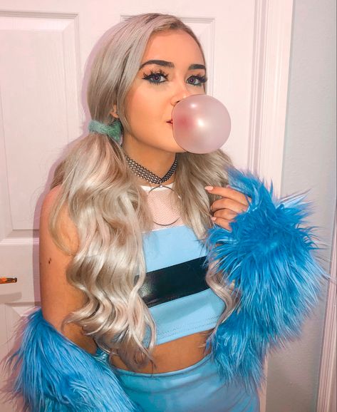 Bubbles Costume Ideas, Bubbles Powderpuff Costume, Bubbles Powerpuff Cosplay, Bubbles Powerpuff Halloween Costume, Bubbles Makeup Powerpuff, Bubbles Outfit Powerpuff, Bubbles Halloween Costume Powerpuff, Bubbles Powerpuff Girls Costume, Bubbles Halloween Costume