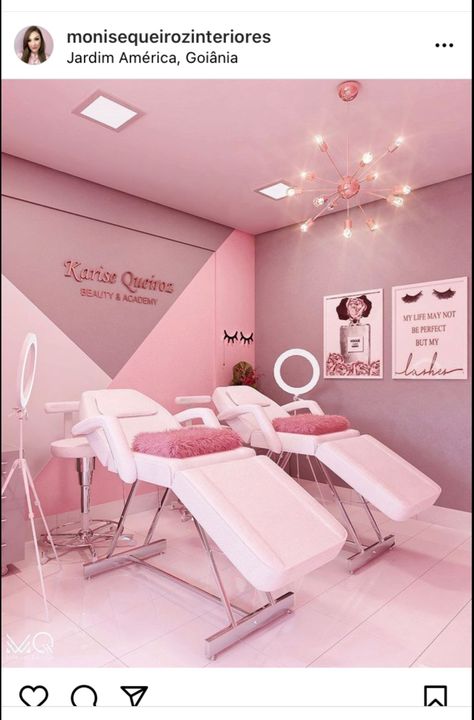 Pink Lash Room, Pmu Studio Ideas, Lash Room Decor, Beauty Room Salon, Esthetics Room, Spa Room Decor, Spa Interior Design, Nail Salon Design, Lash Room