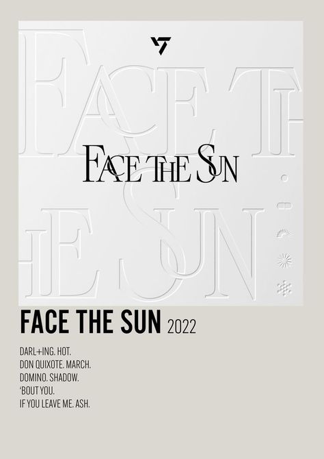 Face The Sun Album Cover, Seventeen Face The Sun Wallpaper, Seventeen Song Poster, Face The Sun Wallpaper, Face The Sun Seventeen, Seventeen Poster, Sun Minimalist, Album Polaroid Poster, Seventeen Song