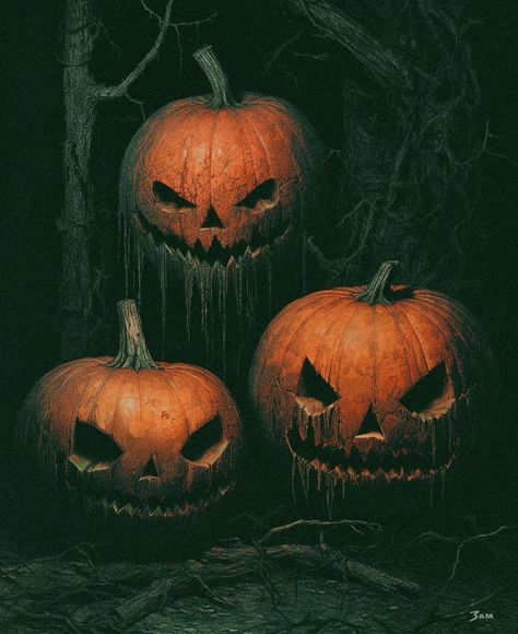 #halloween #pumpkin #jackolanterns Hungry Pumpkin, Pumpkin World, Pumpkin Tattoo, Creepy Pumpkin, Pumpkin Images, Dark Fantasy Artwork, Dollar Store Halloween, Halloween Photography, Halloween Everyday