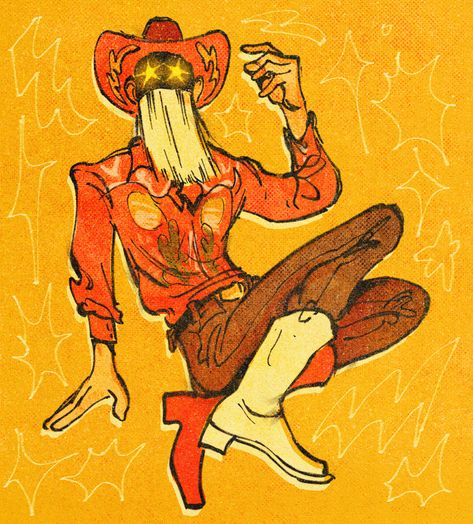 Orville Peck, Silly Goofy, Cowboy Art, Funky Art, Cowboy Hat, Pretty Art, Character Design Inspiration, Drawing Inspiration, Cool Drawings