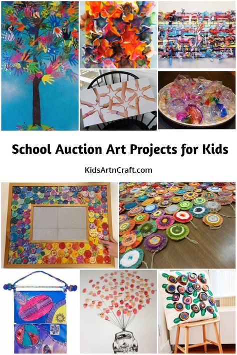 School Auction Art Projects for Kids - Kids Art & Craft Class Auction Projects Pre K, Diy Auction Items Crafts Class Art Projects, First Grade Class Projects For Auction, Elementary Art Auction Projects, Preschool Class Auction Projects, Collaborative Art Projects For Preschool, Preschool Class Projects For Auction, Kindergarten Auction Projects, Class Art Projects For Auction Elementary Schools