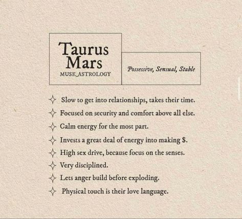 Mars Sign Meaning, Taurus Mars Aesthetic, Mars Taurus, Mars In Taurus, Taurus Mars, Sag Rising, Mars Astrology, Mars Aesthetic, Celtic Tree Astrology