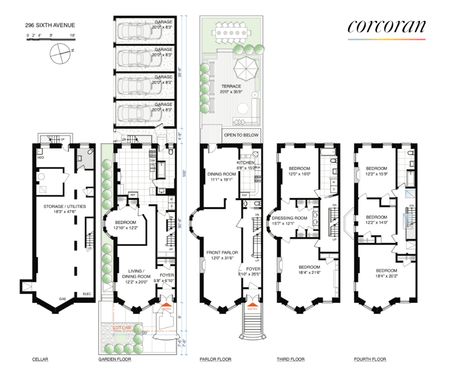 Brownstone Homes Floor Plans, Nyc Brownstone Floor Plans, Brownstone Plans, Brownstone Layout, Brownstone Floor Plan, Townhouse Nyc, Brownstone Interiors, Nyc Brownstone, Brownstone Homes