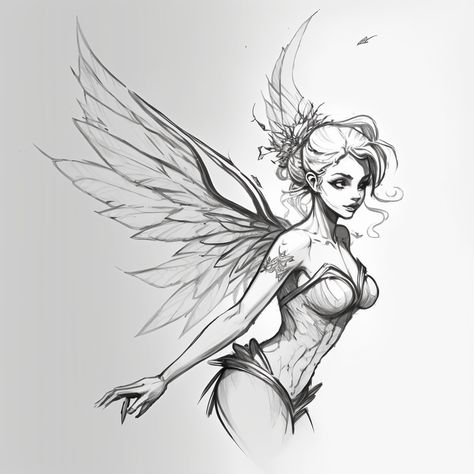 #MiniTattoos #SmallTattooDesigns #TinyTattooIdeas #MinimalistTattoos #SmallInk #TinyTats #LittleTattoos #MicroTattoos #PetiteTattoos #SmallTattooArt Faerie Tattoo, Fairy Sketch, Tattoos Pretty, Line Tattoo Ideas, Sherrilyn Kenyon, Magic Runes, Faery Art, Fairy Tattoo Designs, Reference Board