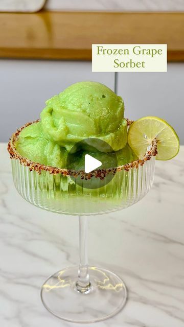 Guntas Sethi on Instagram: "✨Frozen Grape Sorbet✨

5 minutes- 4 ingredients 
Scoop up some fun, with grape sorbet in the sun!🤪🍨

If you’re like me, always on the lookout for healthier alternatives, this Grape Sorbet is the perfect fix for your sweet cravings & it’s the ultimate summer treat🌞

Recipe: 

- 2 cups green grapes 
-1 tsp lemon juice 
-1 tsp lemon zest 
-1 tsp black salt 
-1/2 tsp chaat masala 
-1 tbsp honey (optional) 

#frozengrapes #sorbet #sweettreat #healthyrecipes #easysnack #quicksnack #healthydessert #sorbet #healthysweets 

[homemade green grapes sorbet, summer treat, summer recipes, green grapes, 5 minute recipes, Chef Guntas]" Green Grape Sorbet, Grape Sorbet, 5 Minute Recipes, Sorbet Is, Healthier Alternatives, Frozen Grapes, 5 Minute Meals, Vegetarian Desserts, Keto Ice Cream