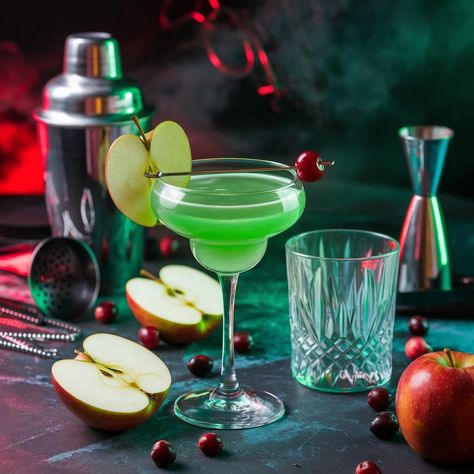 Looking for a magical cocktail to spice up your next gathering? 🍸 The Poison Apple Martini is a delightful and spooky drink perfect for any occasion. It's easy to make and sure to impress all your guests. Halloween Cocktails Recipes, Sweet Martini, Apple Schnapps, Apple Vodka, Apple Martini, Cherry Syrup, Cocktails Recipes, The Poison, Poison Apple