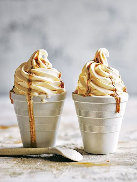 Vanilla Soft Serve Ice Cream With Maple And Bourbon Syrup | Donna Hay Bourbon Syrup, Soft Serve Ice Cream Recipes, Vanilla Soft Serve, Bourbon Cream, Ice Cream Photography, Serve Ice Cream, Donna Hay, Slow Cooker Desserts, Frozen Yoghurt