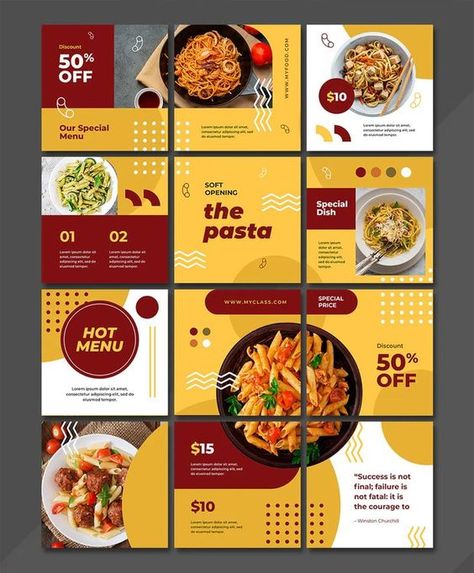 Pasta Instagram Puzzle design Instagram Poster Design Ideas, Feed Instagram Food Design, Food Grid Instagram, Food Logo Design Inspiration Creative, Food Feed Instagram Design, Pasta Poster Design, Template Feed Ig, Food Instagram Feed, Instagram Post Design Ideas