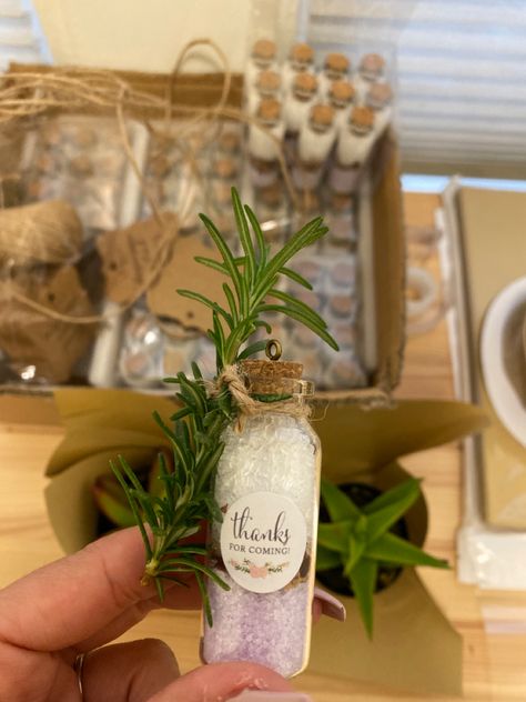 Bath Salts Party Favors, Mini Glass Bottles Ideas, Lavander Candle, Lavender Ideas, Chocolate Label, Rose Pedals, Amazon Fresh, Girl Shower Themes, Lavender Decor