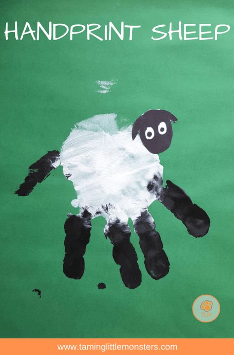 Farm Animal Handprint Art for kids Handprint Sheep, Animal Handprint Art, Animal Crafts Preschool, Farm Animals Activities, Farm Animal Crafts, Farm Preschool, Farm Activities, Farm Crafts, Animal Crafts For Kids