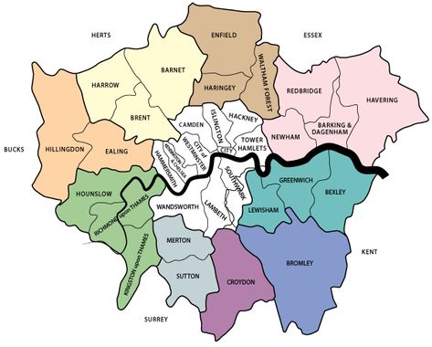 _YB_AllSectors_Map.gif (600×482) Home Song, London Boroughs, Self Employed, Ghost Story, Greater London, Ghost Stories, London City, The Edge, Genealogy