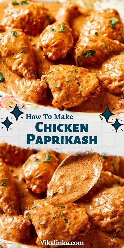 Hungarian Chicken Recipes, Chicken Goulash Hungarian, Chicken Legs In Air Fryer, Chicken Thighs Crockpot, Chicken Thighs Instant Pot, Chicken Paprikash Recipe, Chicken Thighs In Oven, Hungarian Chicken Paprikash, Paprikash Recipe