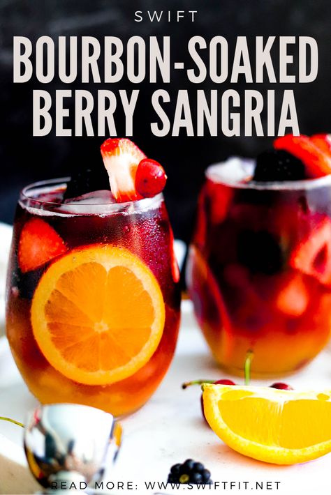 Sangria With Bourbon, Drink Recipes For A Crowd, Alcoholic Christmas Drinks, Bourbon Sangria, Sweet Sangria Recipe, Red Wine Sangria Recipe, Wine Sangria Recipe, Sangria Punch, White Wine Sangria Recipe