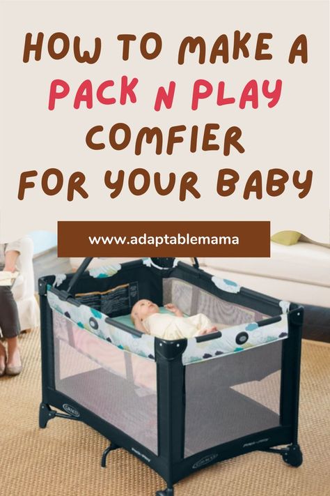 Does it feel like your baby hates being in the pack n play because..it's not comfy? Find out safe ways to make it cushier and pleasant to sleep on PLUS hacks used by other parents to make the pack n play more comfortable for their little one. Best Pack N Play, Pack And Play Mattress, Pack N Play Mattress, Pack And Play Sheets, Play Beds, Sleeping Hacks, Sleeping Pack, Play Hacks, Pack N Play