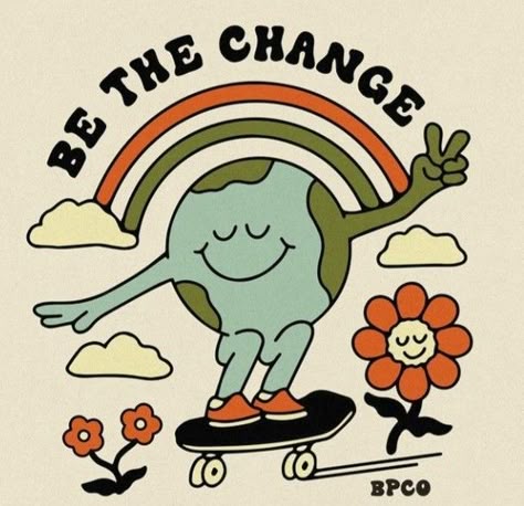 Be The Change, Retro Illustration, Picture Collage, Super Excited, The Change, Cute Quotes, Wall Collage, Vintage Posters, Art Wallpaper