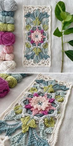 Fruit Garden CAL - The Most Stunning Versions Motifs Afghans, Crochet Garland, Crochet Dishcloths, Crochet Square Patterns, Freeform Crochet, Crochet Mandala, Crochet Flower Patterns, Crochet Blankets, Diy Crochet Projects