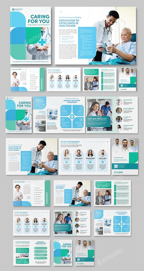 Medical Brochure Template, Print Templates | GraphicRiver Medical Layout Design, Health Brochure Design, Medical Brochure Design, Medical Brochure Design Layout, Medical Template, Healthcare Graphic Design, Medical Infographic, Medical Design Graphics, Leaflet Layout