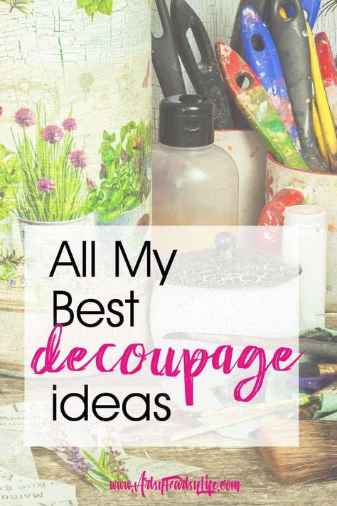 Deco Podge, Mod Podge Projects, Diy Mod Podge, Fun Diy Projects, Fabric Decoupage, Decoupage Jars, Decoupage Tutorial, Decoupage Decor, Decoupage Wood