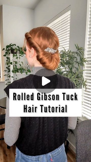 Gibson Tuck Hairstyle, Gingersnark Hair, Gibson Tuck, Hairstyle Videos, Easy Updos, Hair Types, Hair Videos, Style Ideas, Gibson