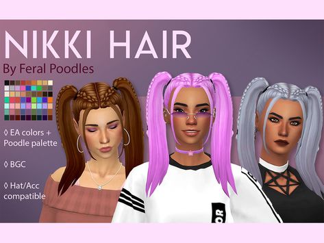 High pigtails with little braids! Found in TSR Category 'Sims 4 Female Hairstyles' Ts4 Maxis Match Cc, Hair Ts4, High Pigtails, Maxis Match Hair, Sims 4 Cc Maxis Match, Sims 4 Cc Maxis, Pelo Sims, Sims 4 Cc Hair, Sims 4 Mm Cc