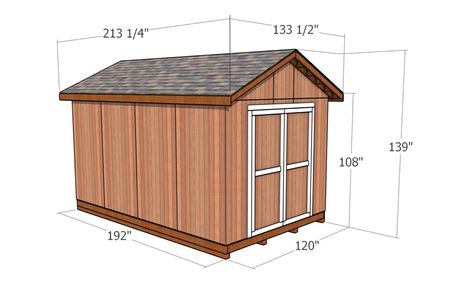 10x16 Shed Plans | HowToSpecialist - How to Build, Step by Step DIY Plans 10x16 Shed, Garden Shed Plans, Diy Storage Shed Plans, Diy Storage Shed, Shed Floor, Storage Shed Plans, Gable Roof, Small Doors, Plywood Sheets